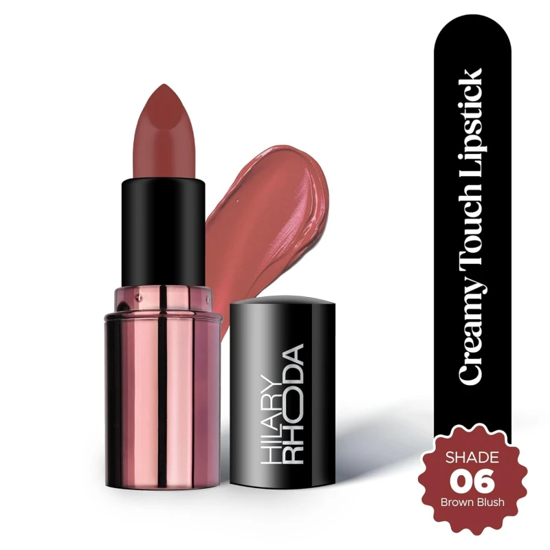 Hilary Rhoda Creamy Touch Lipstick | Infused with Olive Oil, Shea Butter & Vitamin E | Highly Pigmented & Creamy Texture | Long Lasting & Keeps Lips Moisturising -4g (Brown Blush - Shade 06) thumbnail 2